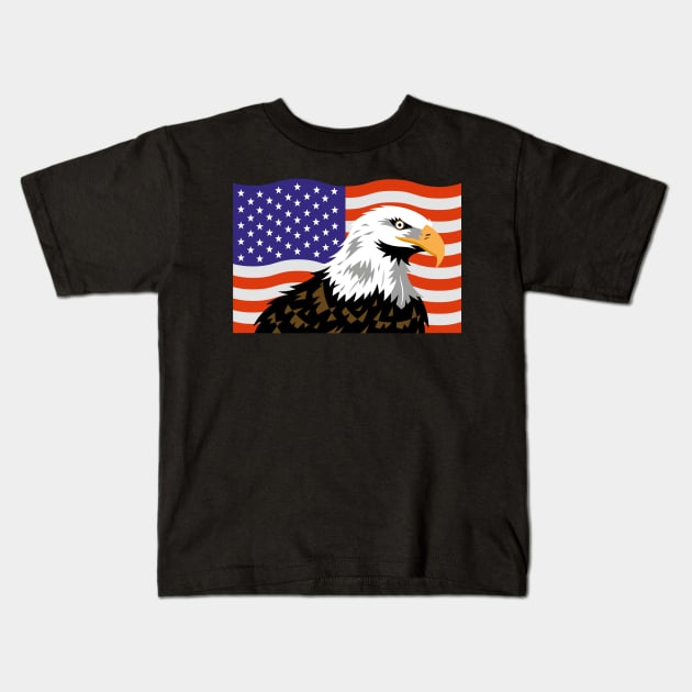 Happy Independence Day USA Kids T-Shirt by Graffix